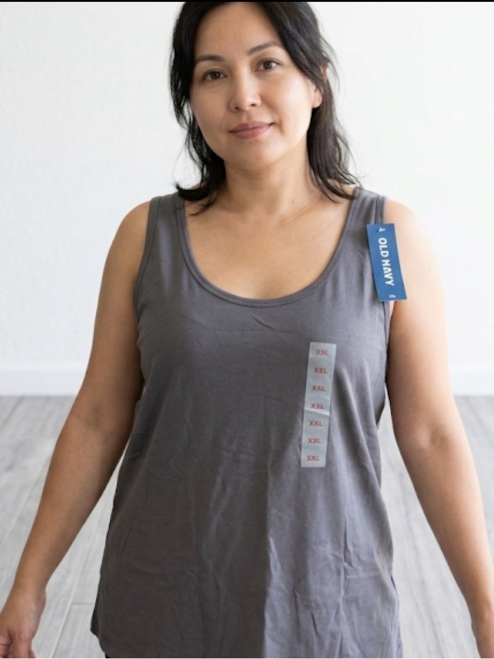 Old Navy First Layer Tank Top XXL NWT Gray Scoop Neck Cotton Stretch Plus Size
